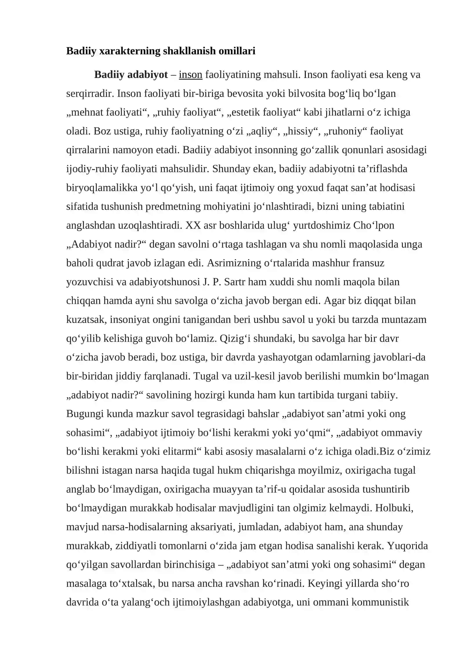 Badiiy xarakter Adabiy turlar va janrlar 4