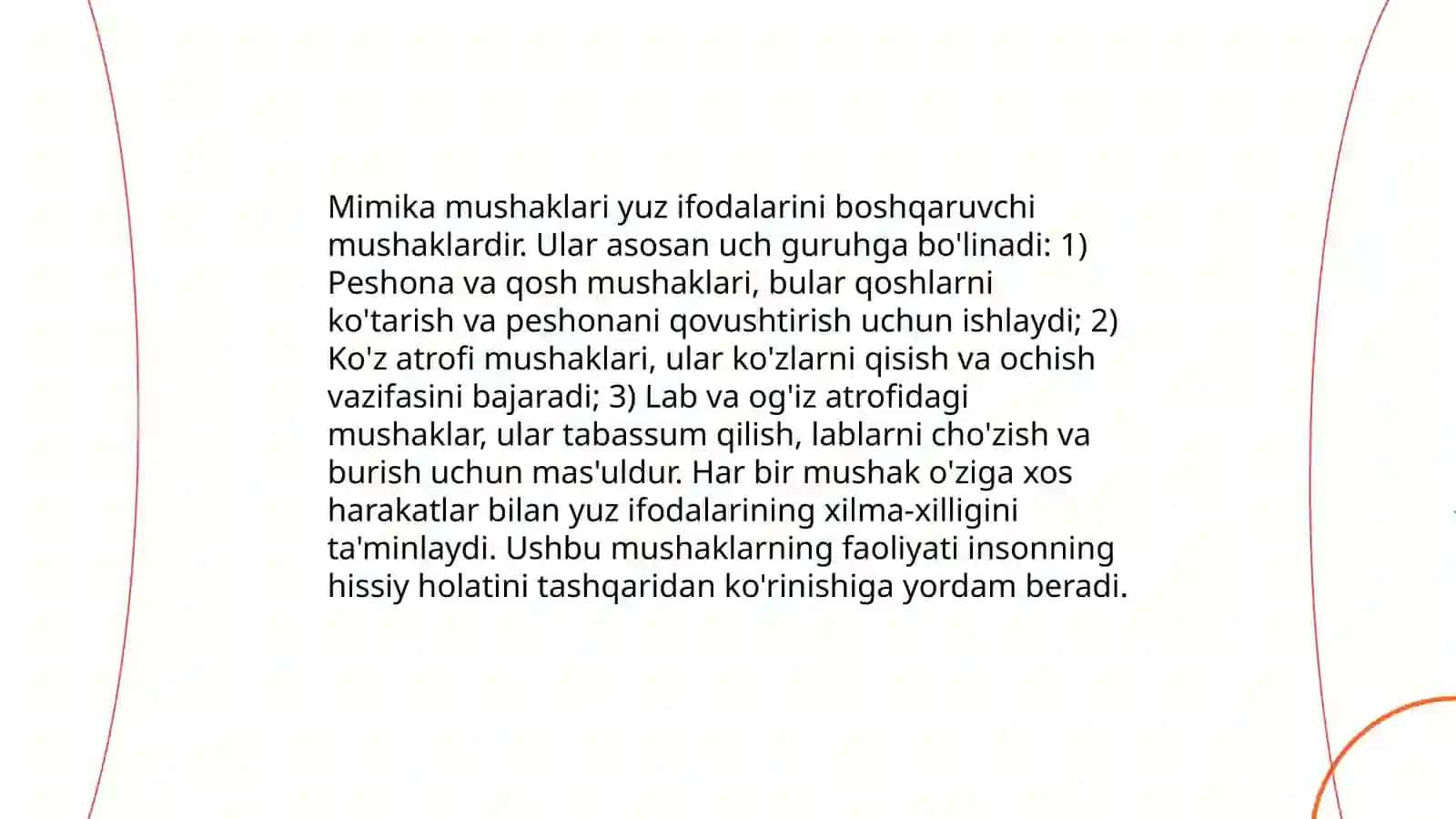 Yuz mimika mushaklarining tuzilishi va ularning funksional ahamiyati 4