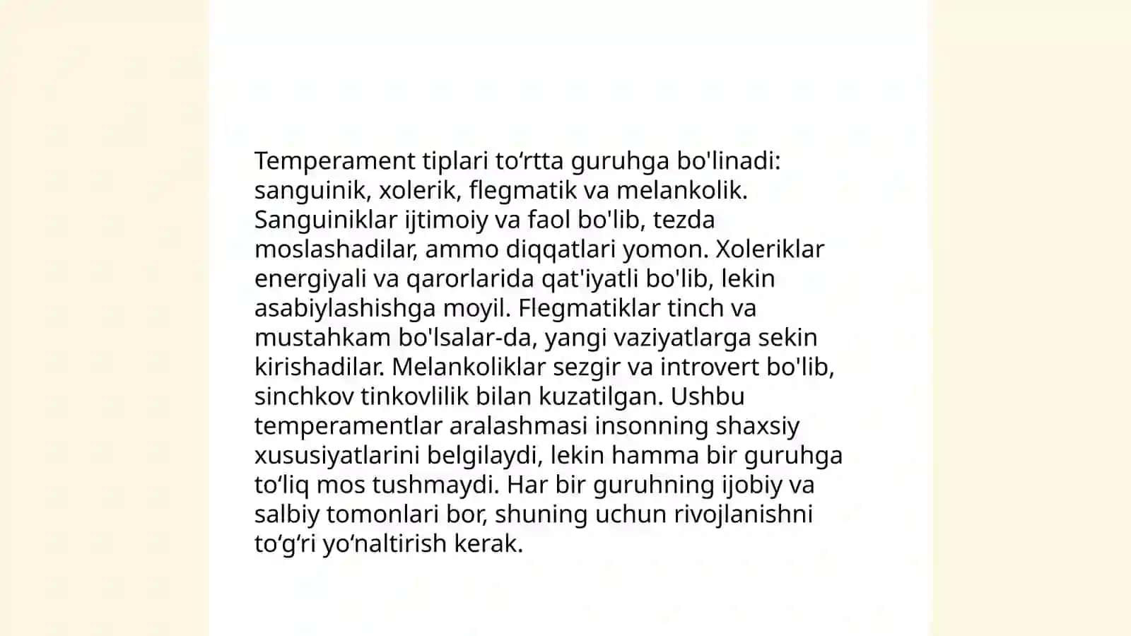Temperament 4