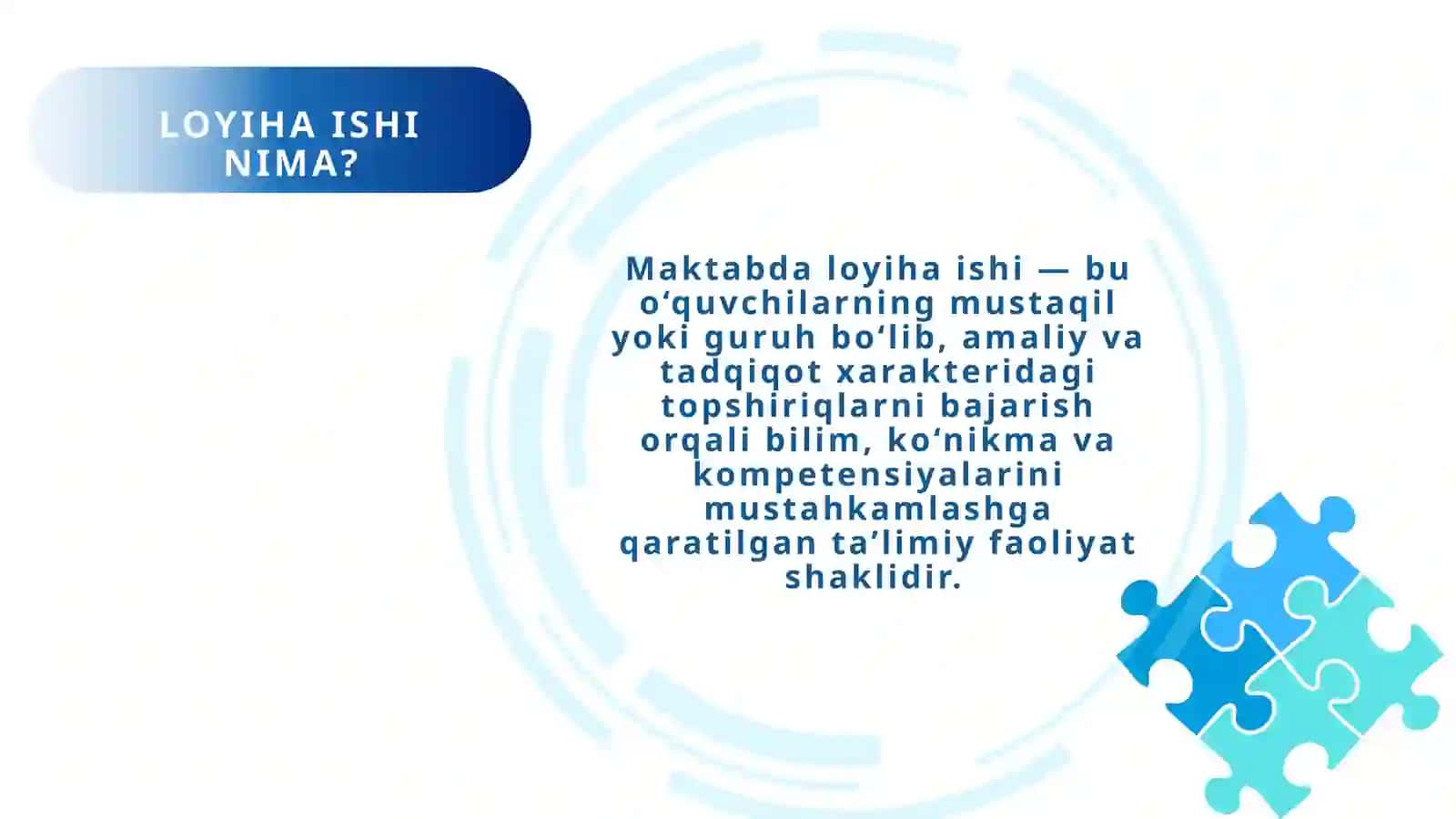 ANIQ FANLARNI O‘QITISHDA LOYIHAGA VA MUAMMOGA ASOSLANGAN TA’LIM TEXNOLOGIYALARI 4