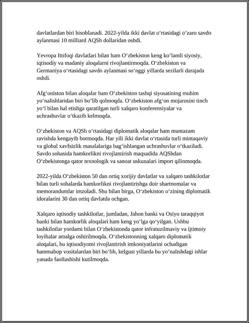 O'ZBEKISTON VA JAHON HAMJAMIYATI 4