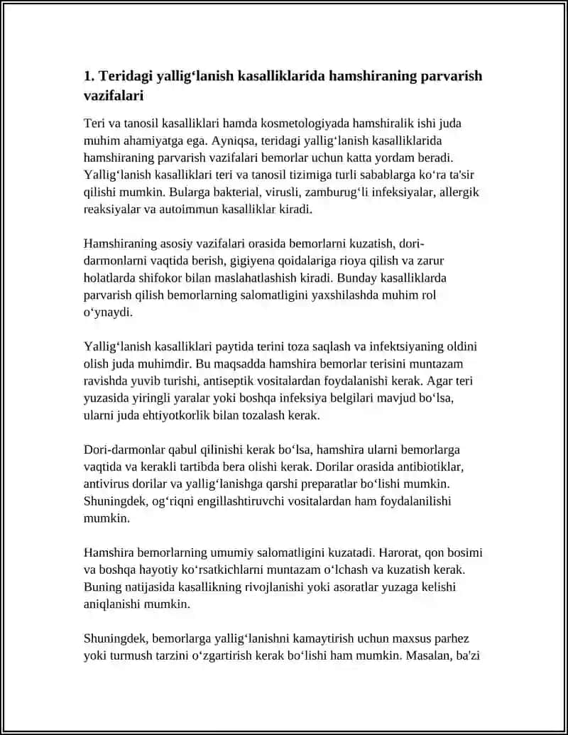 TERI TANOSIL KASALLIKLARI VA KOSMETALOGIYADA HAMSHIRALIK ISHI 4