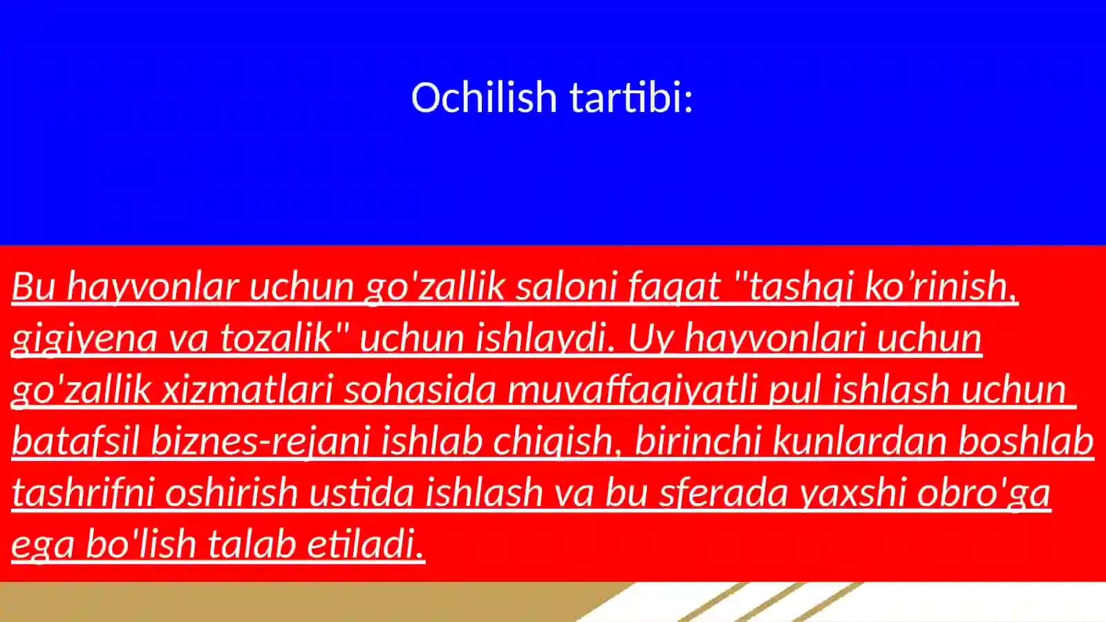 Hayvonlar uchun go'zallik saloni uchun biznes-reja 4