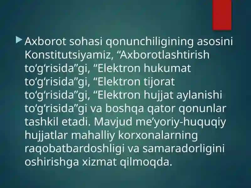 O`zbekistonda axborot kommunikatsiya texnologiyalarining rivojlanish tahlili 4