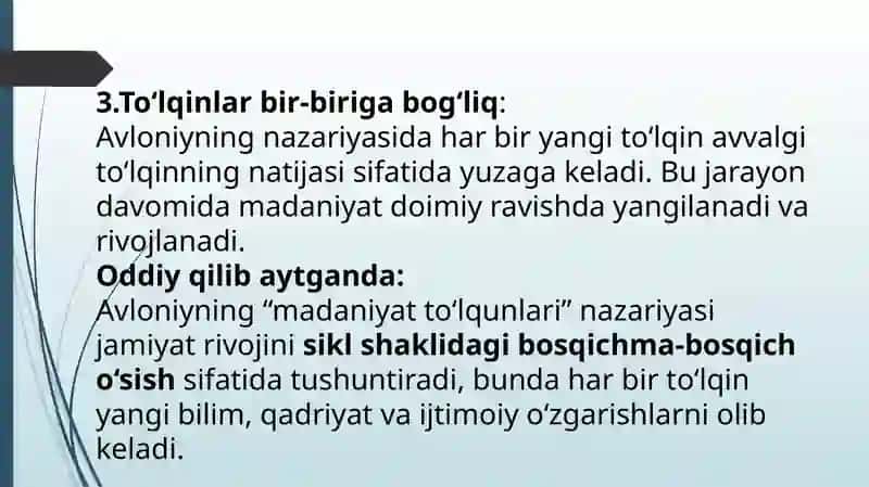 Avloniyning “Madaniyat to’lqunlari” maqolasi va E.Tofflerning “Uchinchi to’lqin” asari 4