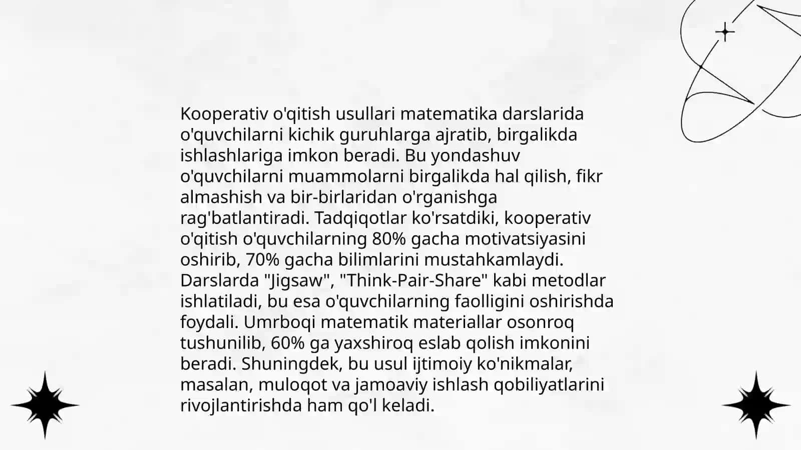 Interfaol dars usullarining samaradorligi 4