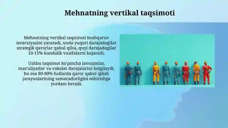 Mehnatni gorizantal va vertikal taqsimlanishi 4