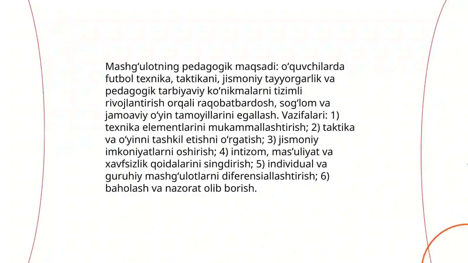 Futbol va uni oʻqitish metodikasi darsidan 4