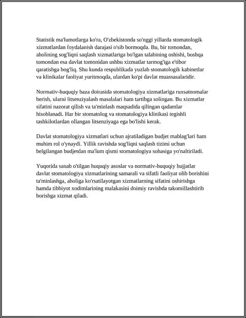 AHOLIGA DAVLAT STOMATOLOGIYA XIZMATINING TUZILISHI 4