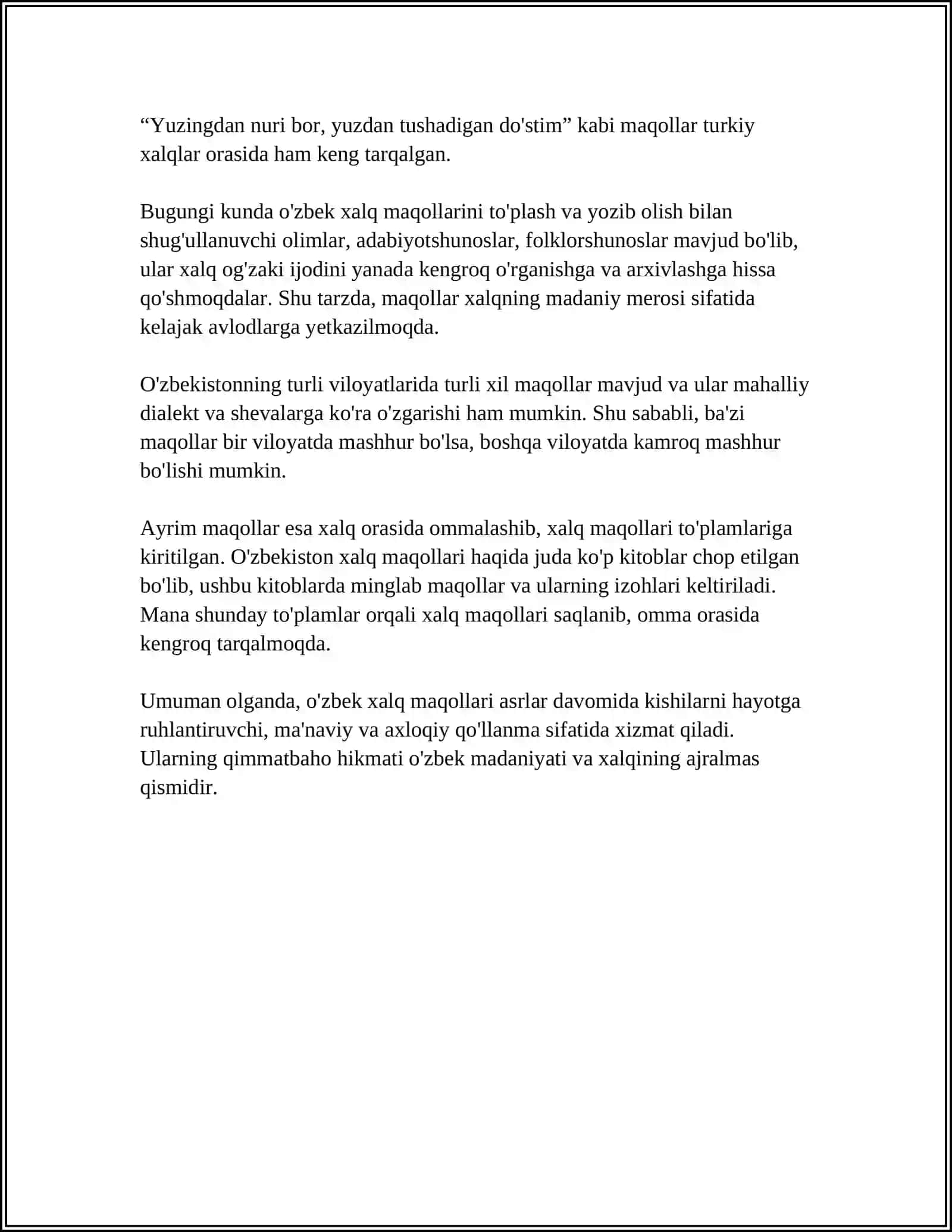 Oʻzbek Xalq Maqollari 4