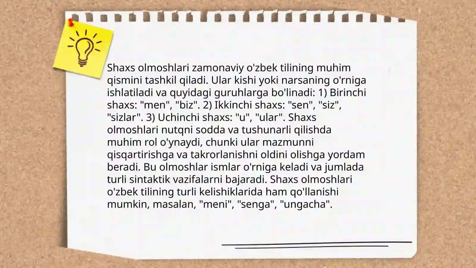 Olmosh soʻzlar.Olmosh soʻz turkumi 4