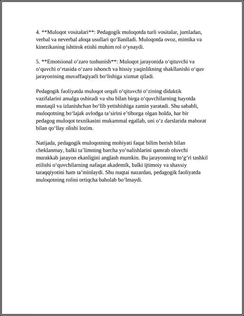 PEDAGOGIK FAOLIYATDA MULOQOT 4