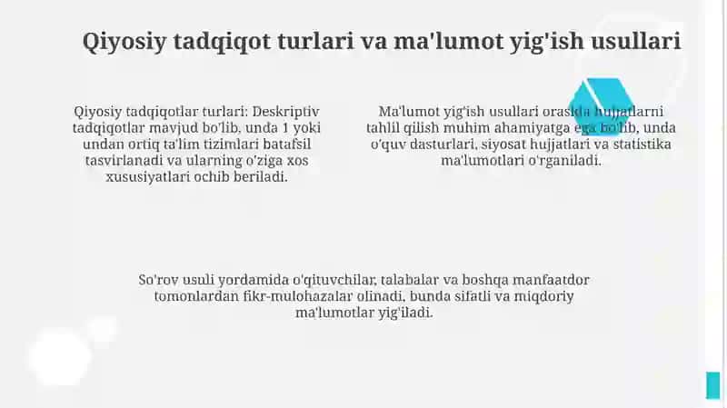 Qiyosiy pedagogika fanining tadqiqot metodlari 4
