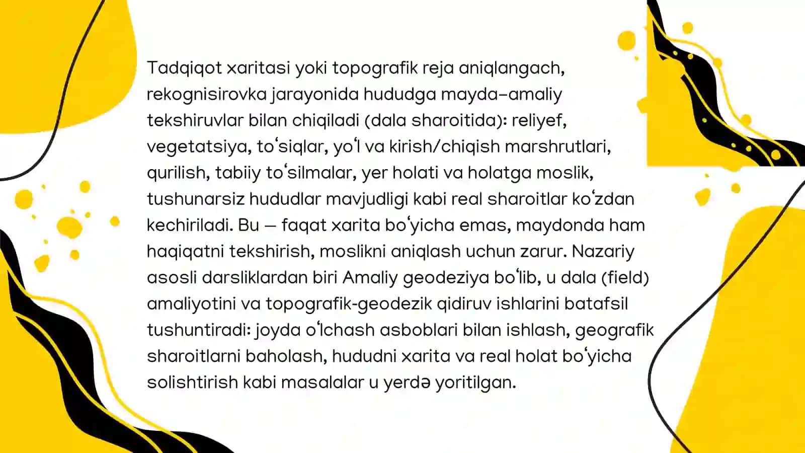 geodezik toʻrlarni rekognisirovka qilish va loyihalash 4