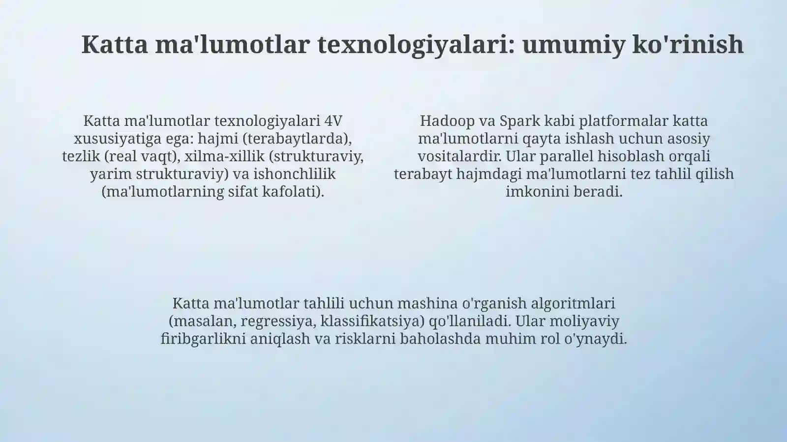 Buxgalteriya hisobi tadqiqotlarida Big Data texnologiyalarining qo‘llanilishi 4