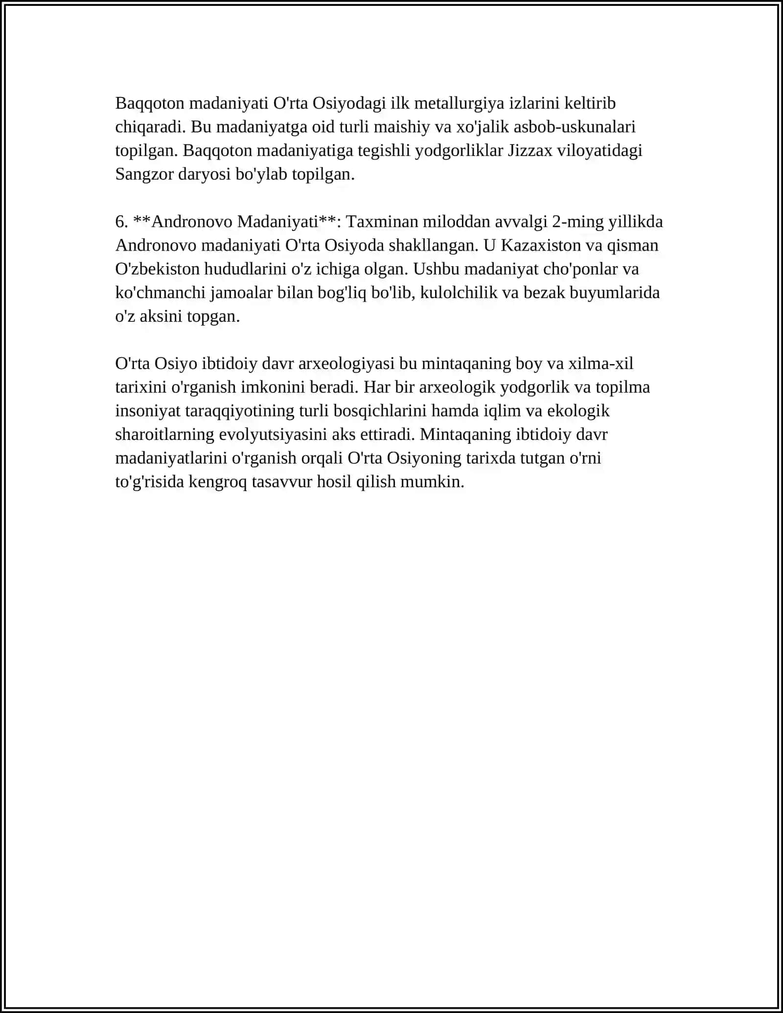 O'RTA OSIYO IBTIDOIY DAVR TARIXIGA OID ADABIYOTLAR BIBLIOGRAFIKASINI TUZISH 4