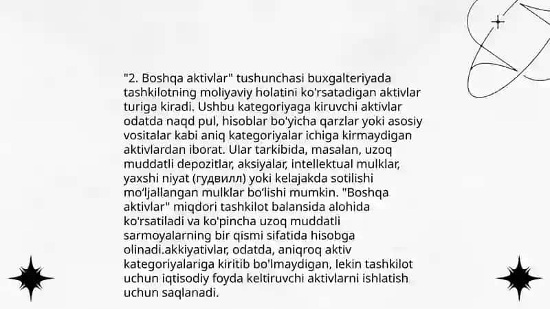 Boshqa aktivlar hisobi tahlili 4