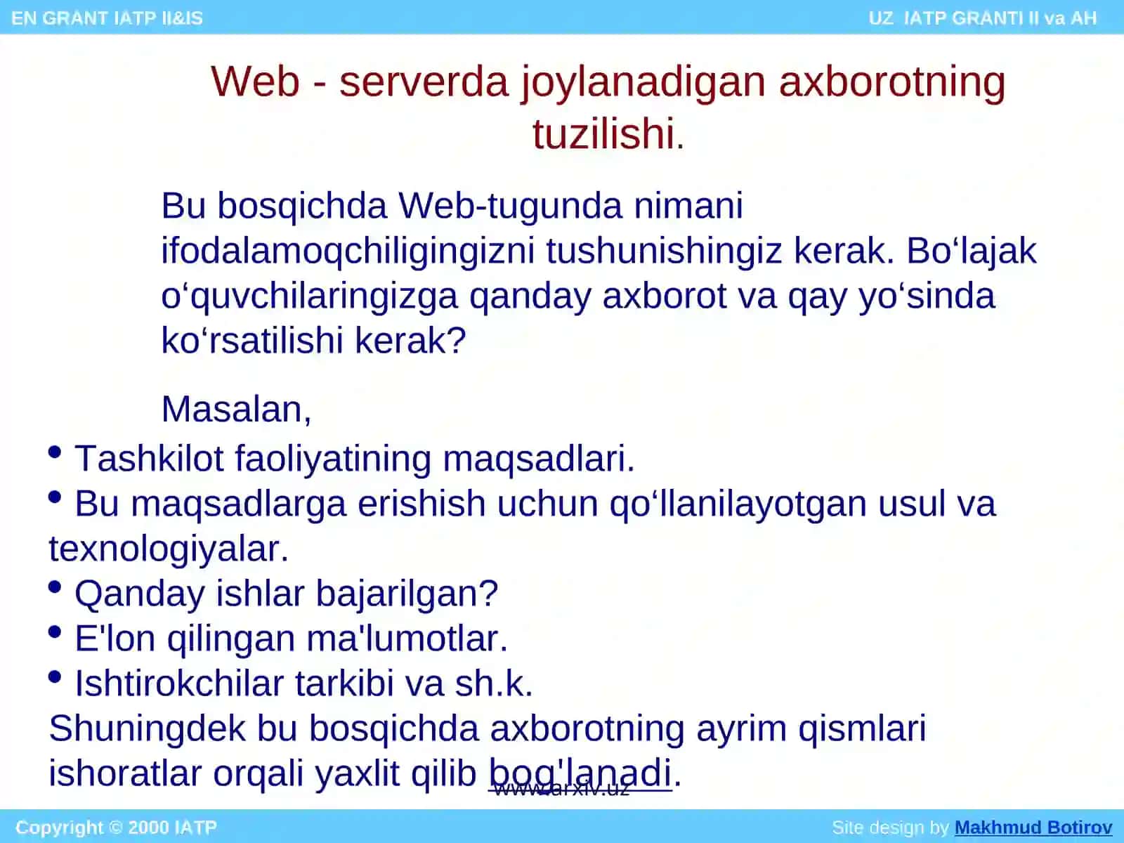 WEB - SAHIFALAR YARATISH 4
