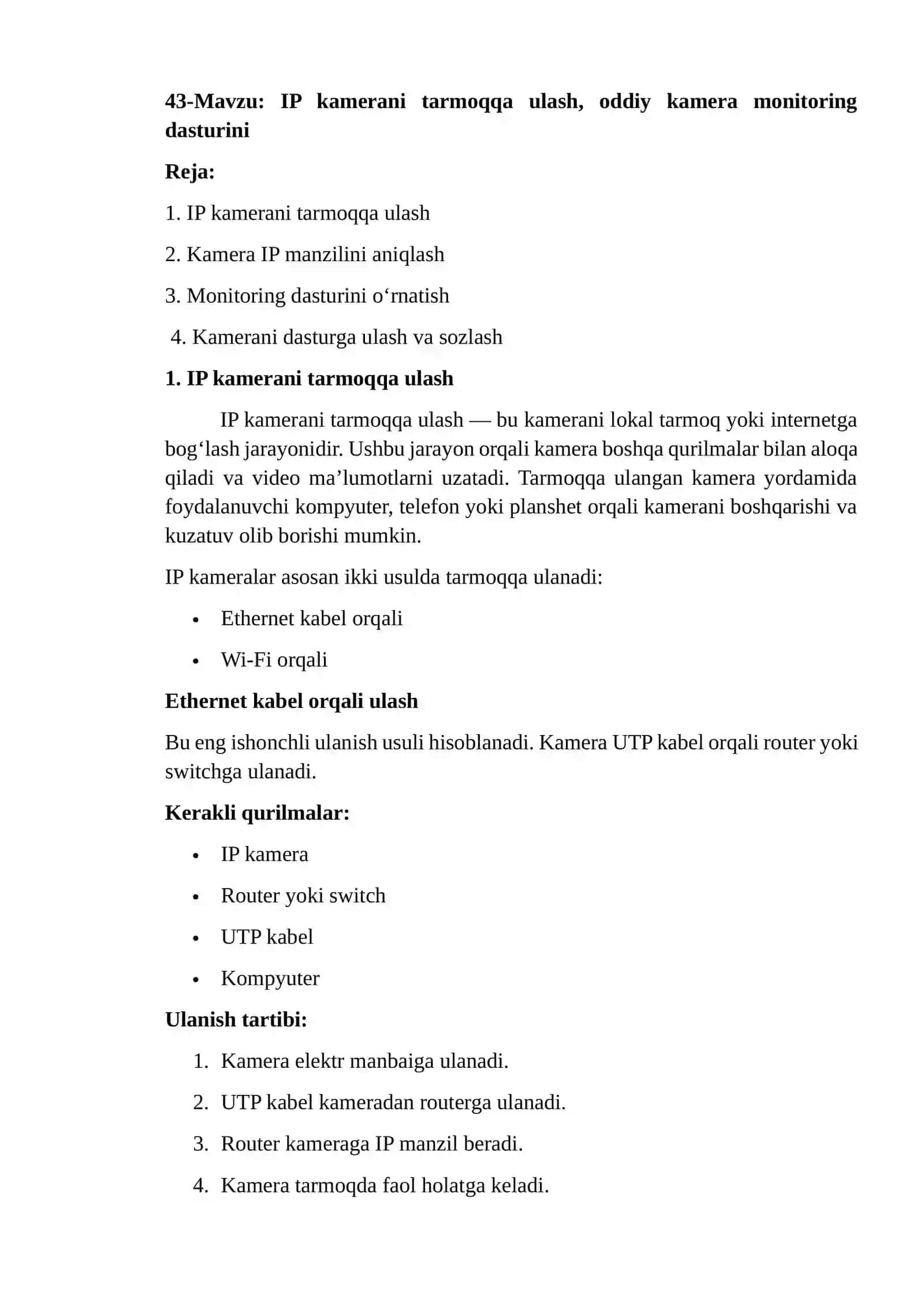 IP kamerani tarmoqqa ulash 4