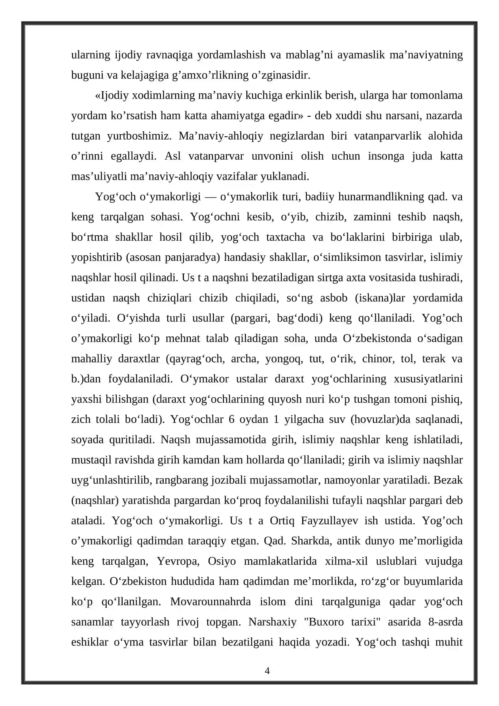 Yog’och o’ymakorligi sanati 4