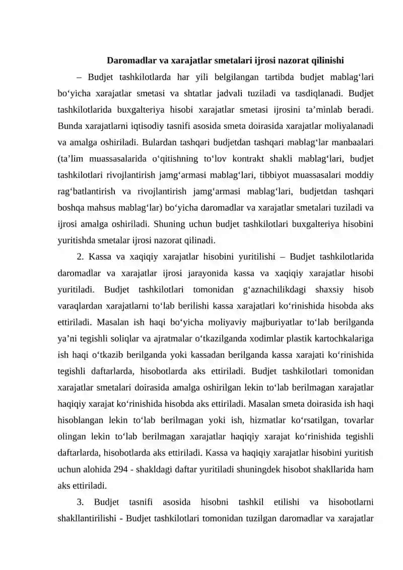 Budjet tashkilotlarida tovar moddiy zahiralar hisobi 4