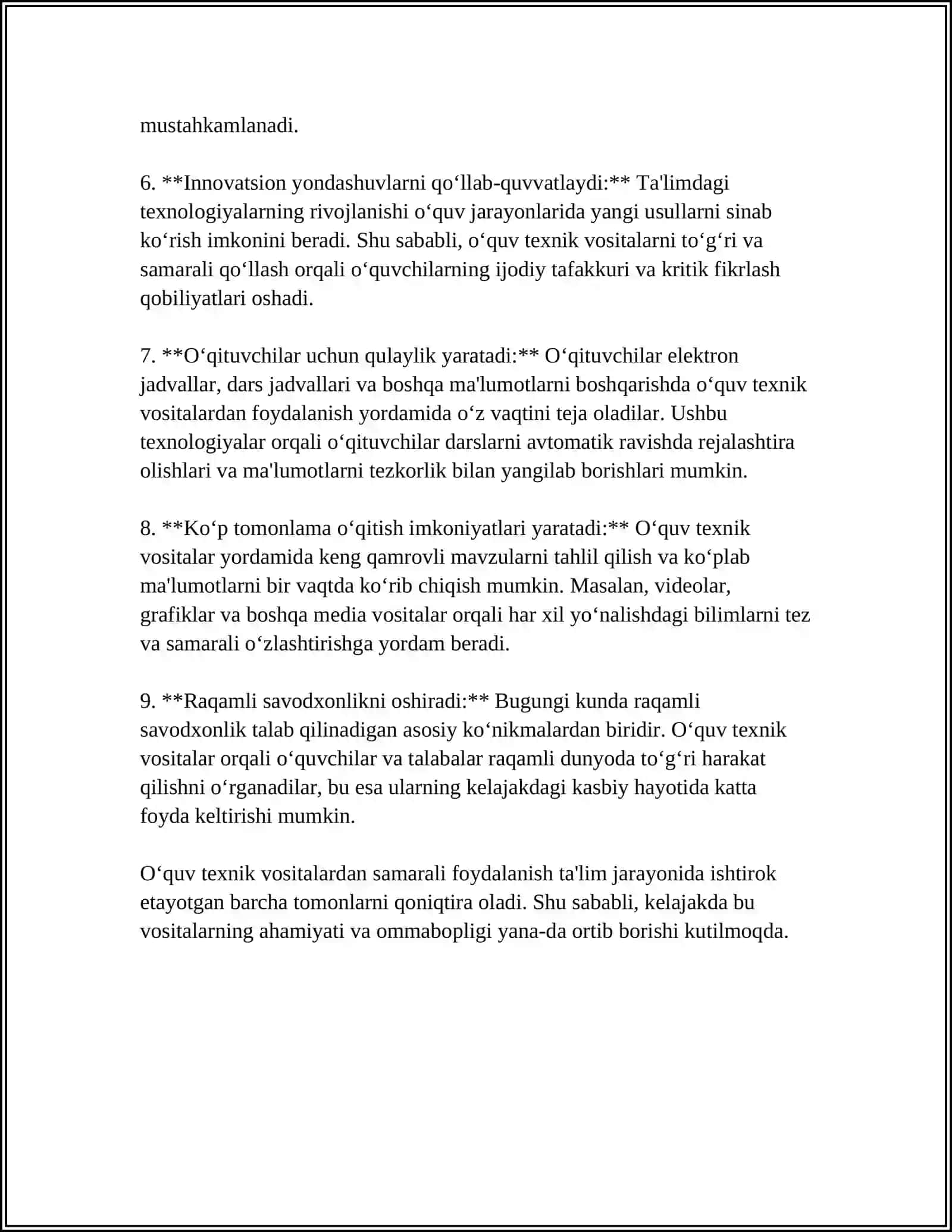 GEOGRAFIYADAN SINFDAN TASHQARI MASHG'ULOTLARNI TASHKIL ETISHDA O'QUV TEXNIK VOSITALARIDAN FOYDALANISH YO'LLARI 4