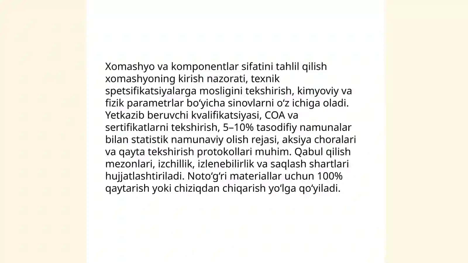 Mahsulot sifatining tahlili 4