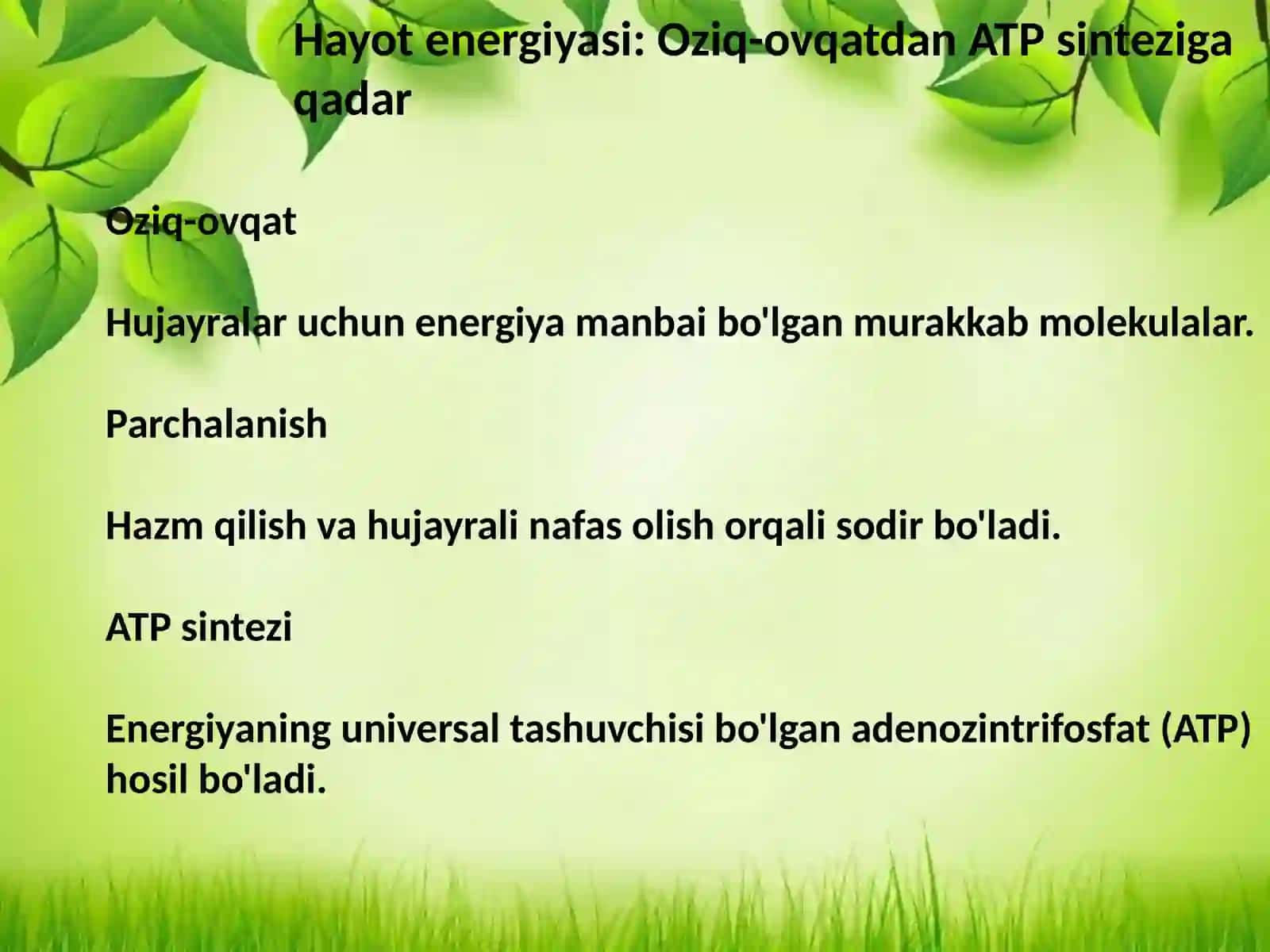 Bioenergetika fanining predmeti maqsad va asosiy tushunchalar 4