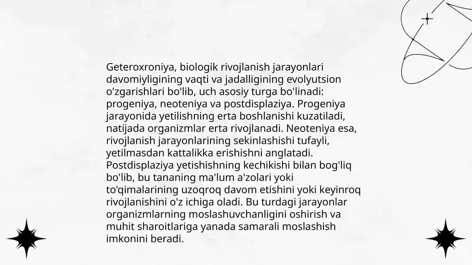 O'sish va rivojlanish geteroxroniyasini jadval va sxemalar tarzida o'rganib chiqish 4