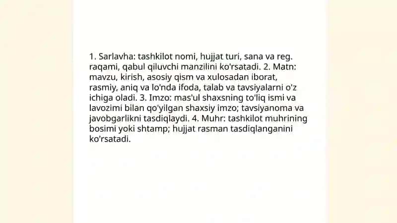 Xizmat yozishmalari 4