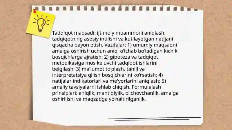 Ijtimoiy sohadagi ilmiy tadqiqot bosqichlarining tarkibi va mazmuni 4