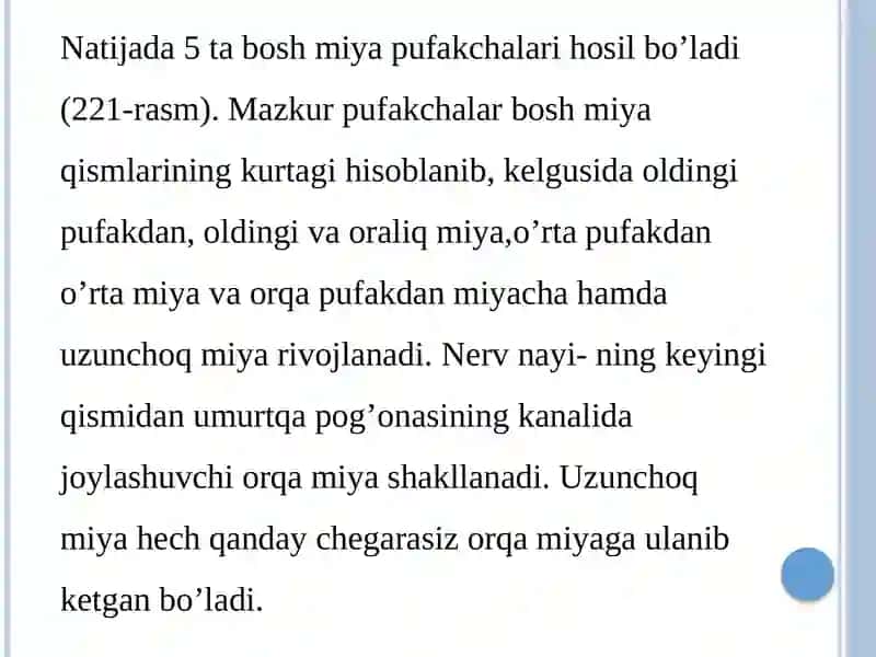 A’zolar sistemasi ontofilogenezi(sezgi-nerv,jinsiytizim, hazmqilish) 4