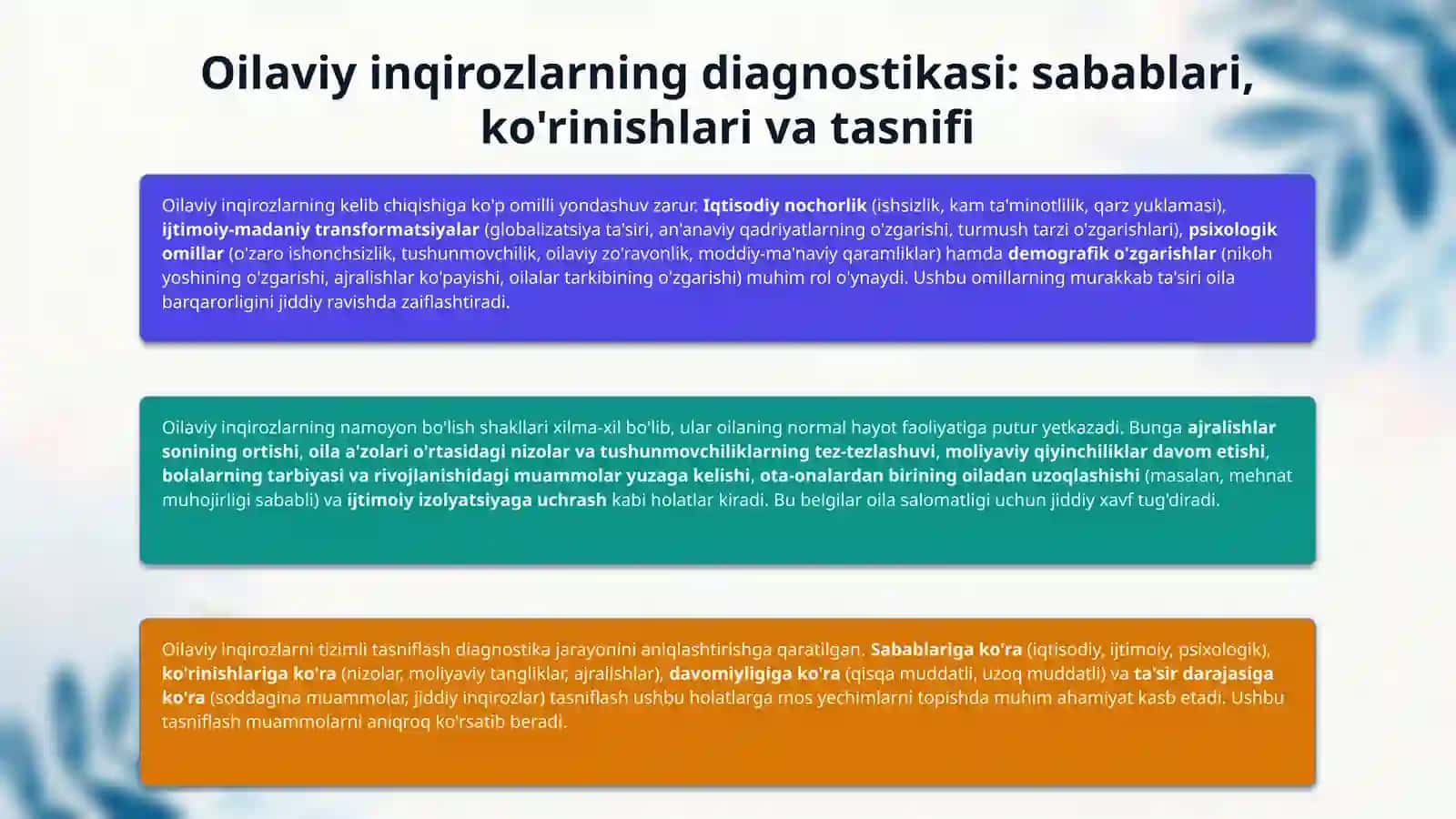 Oilaviy inqirozni bartaraf etish: Diagnostikadan barqarorlikka qadar bo'lgan bosqichlar 4