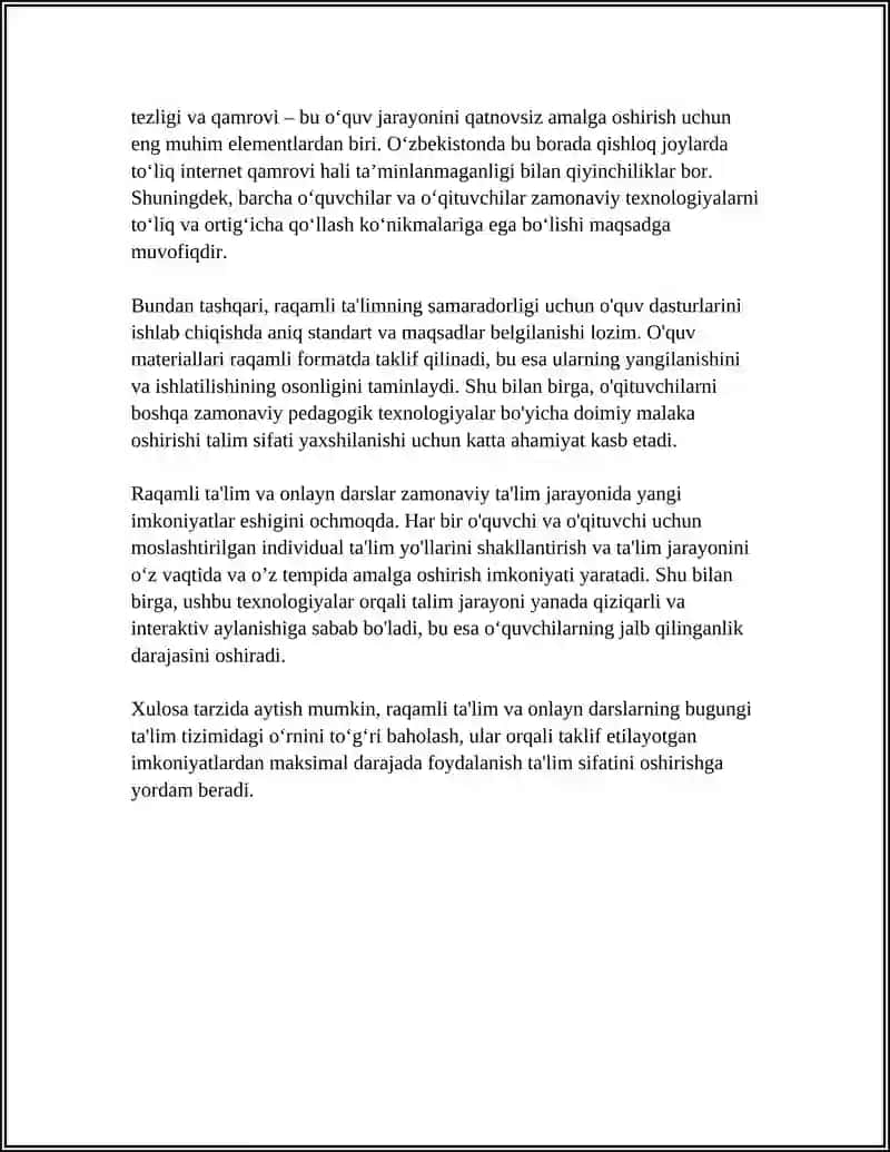 Ta'lim tizimida raqamli ta'lim va onlayn darslarning o'rni 4