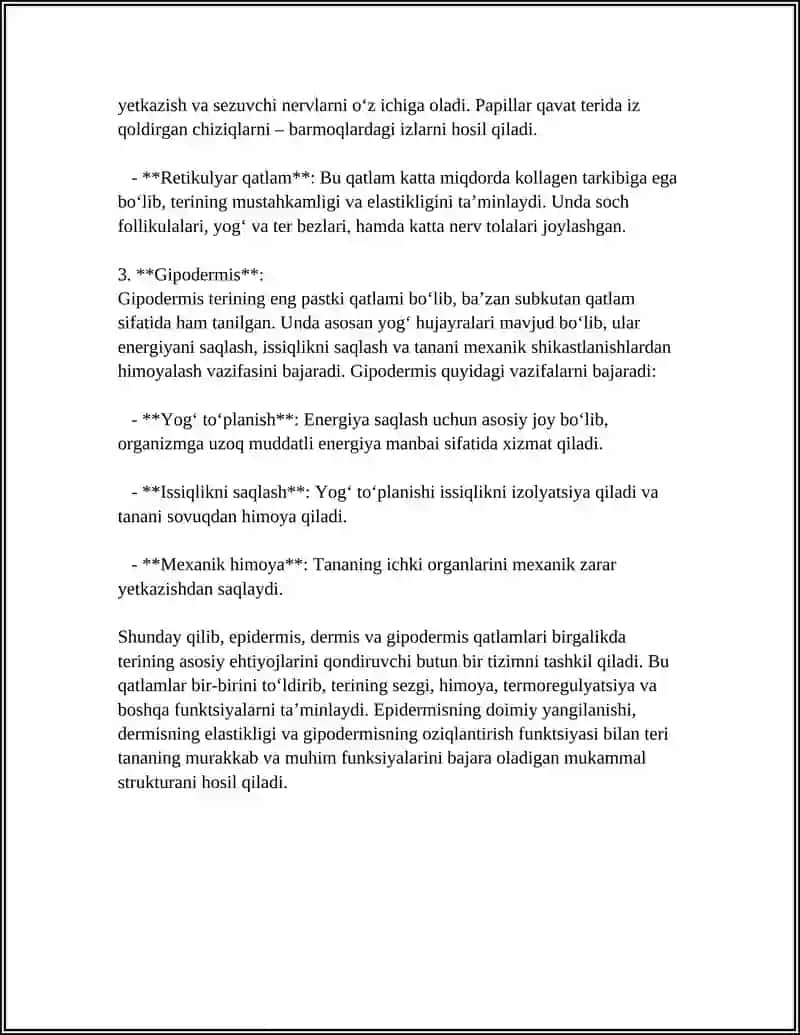 DERMANING TUZILISHI 4