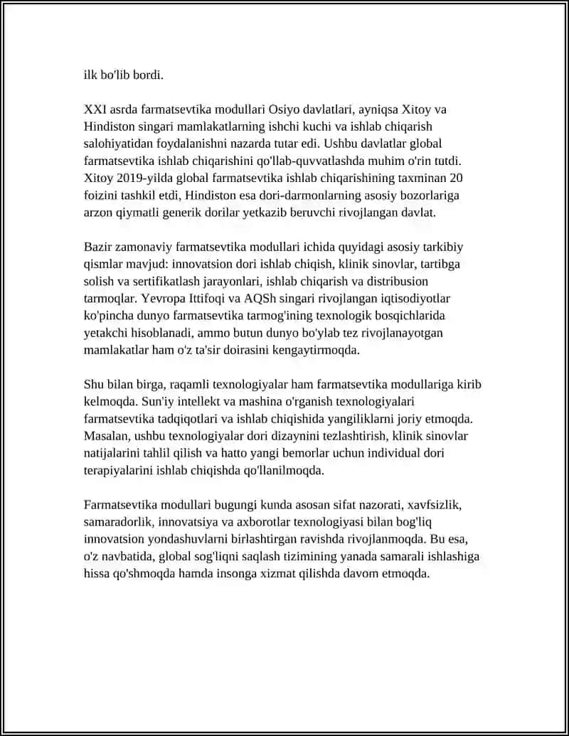 Hozirgi zamon farmasevtika modullarining rivojlanish tarixi 4
