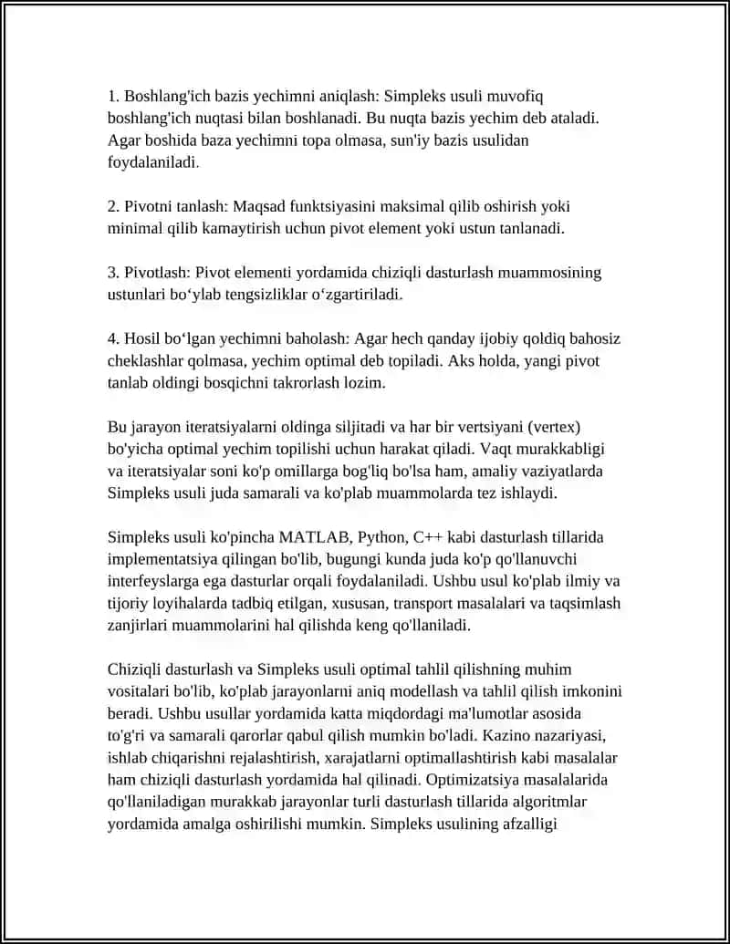 OPTIMAL TIZIMLARNI TAHLIL QILISH USULLARI 4