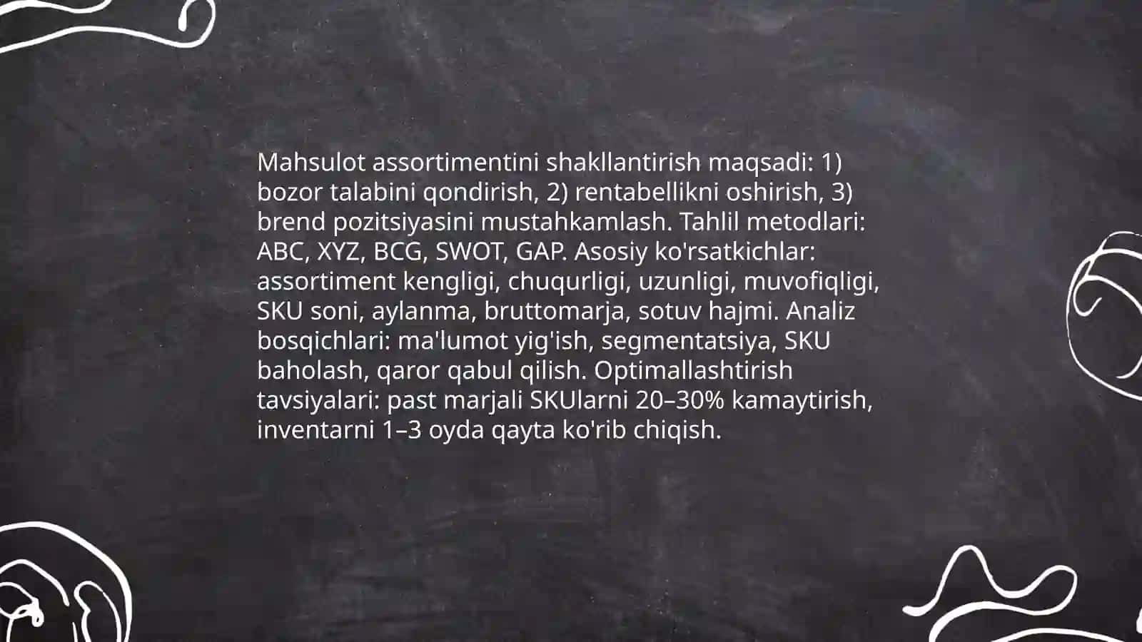 Korxona tovar va baho siyosatining tahlili 4
