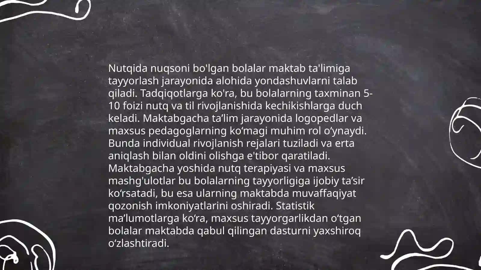 Nutqida nuqsoni bo'lgan bolalarning maktab ta'limiga tayyorligini eksperimental tekshirish va tahlil etish 4