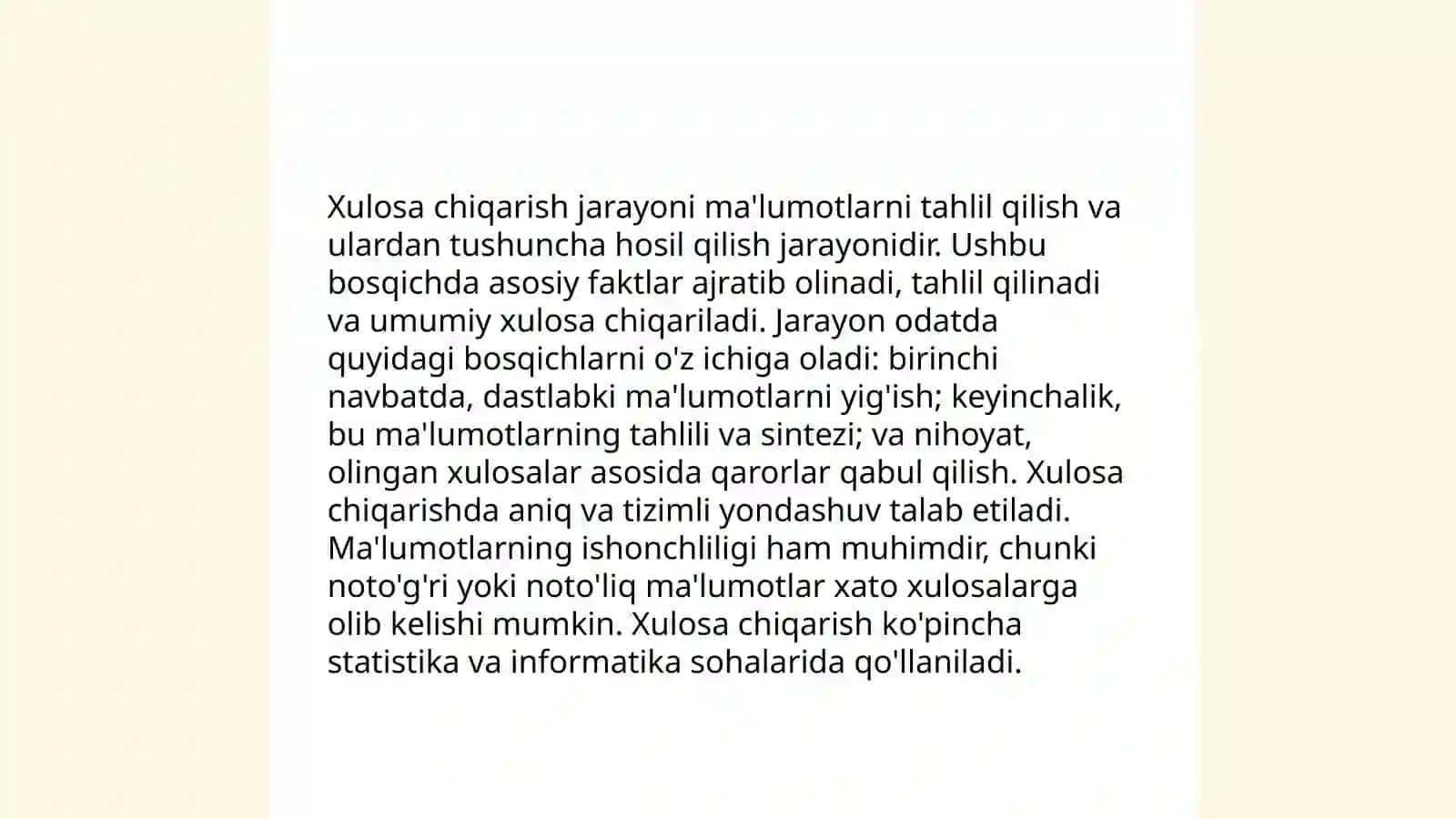 Xulosa chiqarishning umumiy mantiqiy tavsifi 4