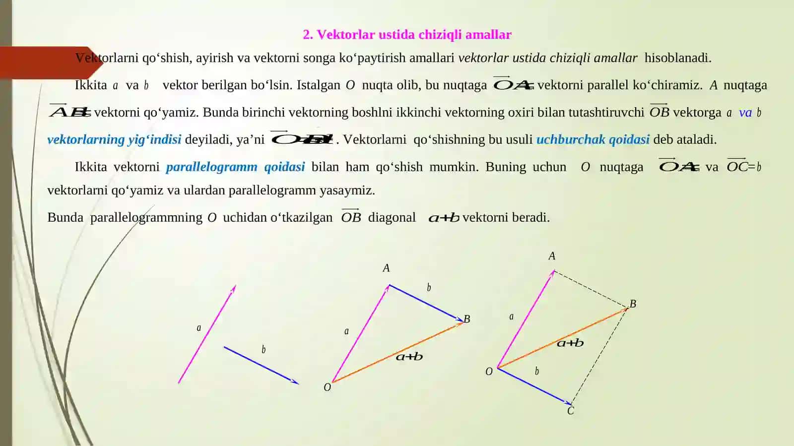 Tekislikda Vaziyat Dava Faz Vektorlar 4
