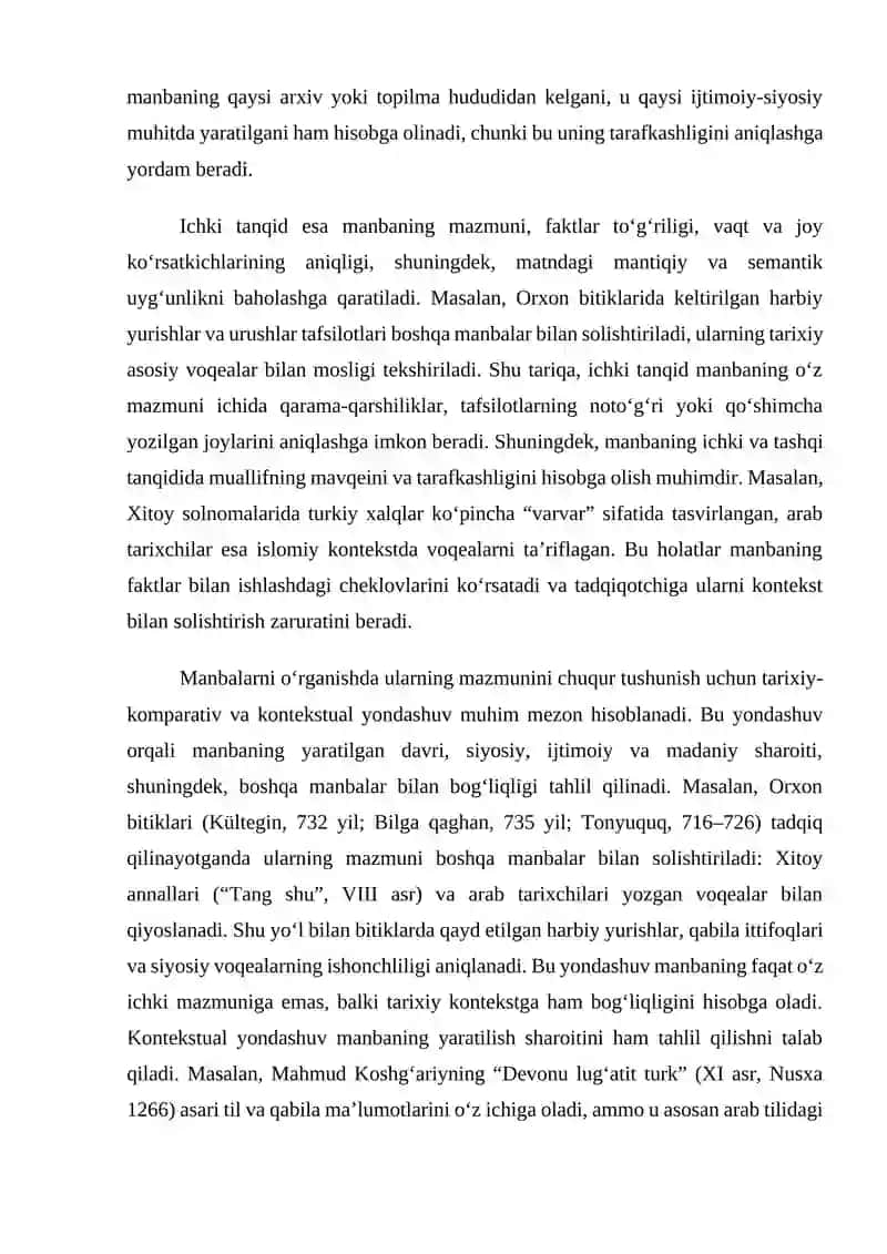 Manbalarni o’rganishning metodologik mezonlari 4