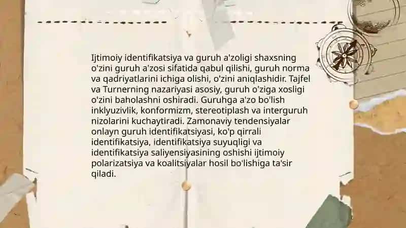Ijtimoiy psihologiyaning asosiy zamonaviy yo'nalishlari Va zamonaviy tendensiyalari 4