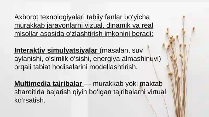 Boshlangʻich taʼlim tabiiy fanlar darslarida axborot texnologiyalaridan foydalanish 4