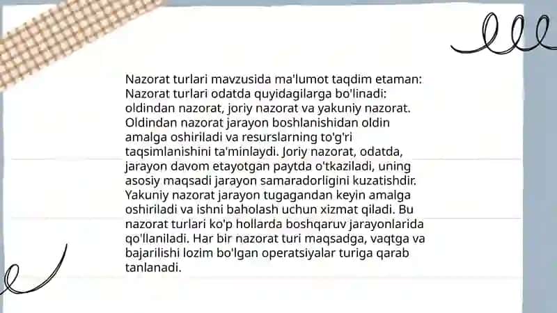 Ta'limiy nazorat darslarini tashkil etish 4