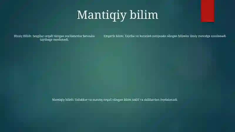 Hissiy, Empirik, Mantiqiy, Untiutiv, Bilish Darajalarining OʻZaro Aloqasi Va Farqi 4