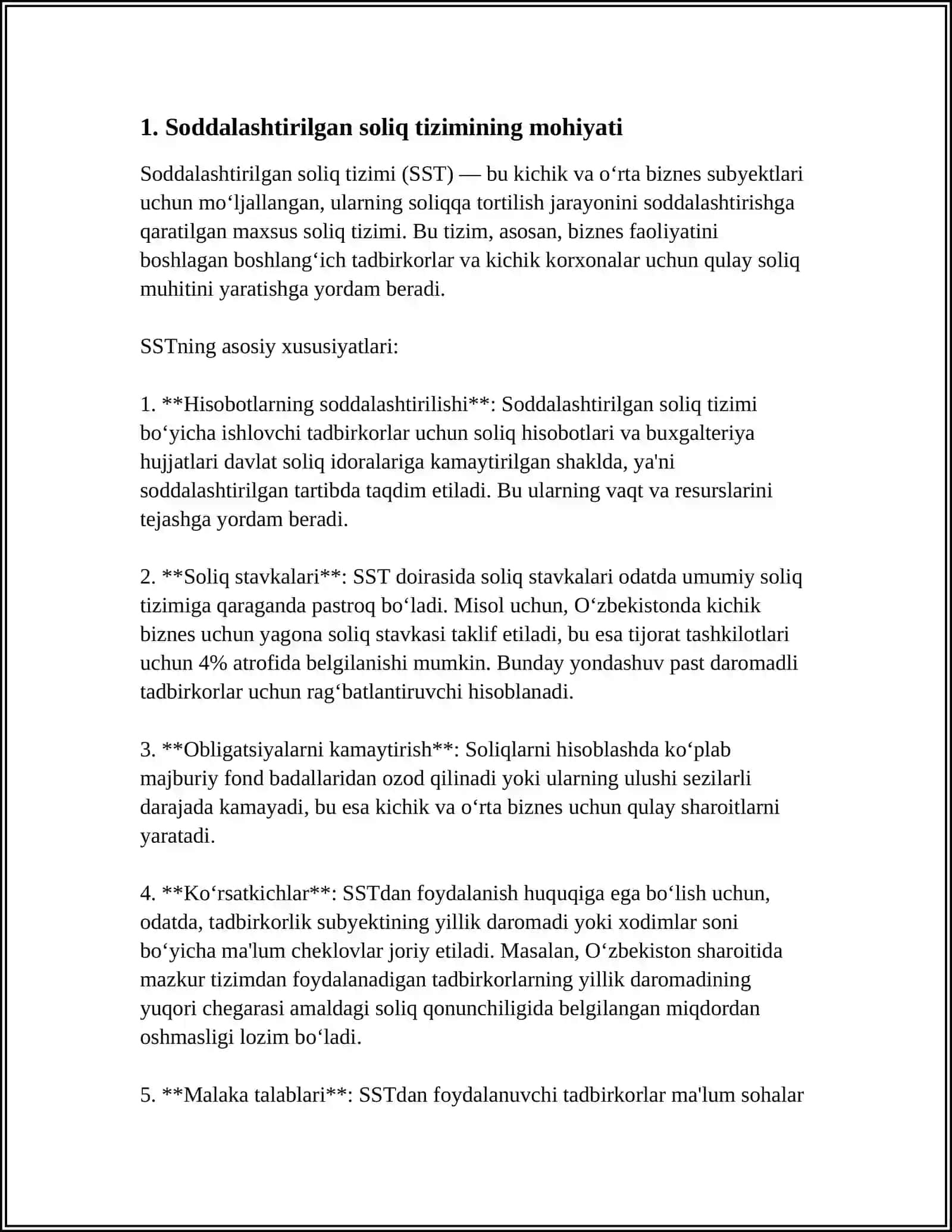 Soddalashtirilgan soliq tizimining mohiyati 4