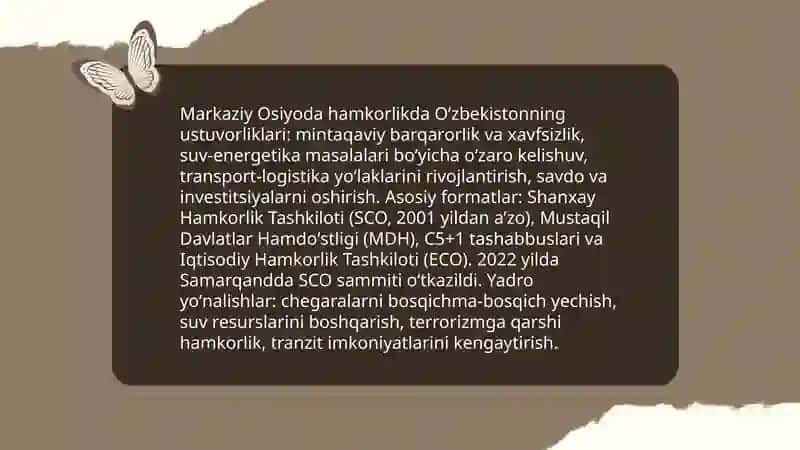 O'zbekistonning tashqi siyosatining asosiy tamoyillari 4