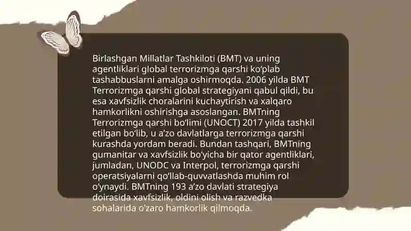 Xalqaro tashkilotlarning terrorizmga qarshi kurashining ahamiyati 4