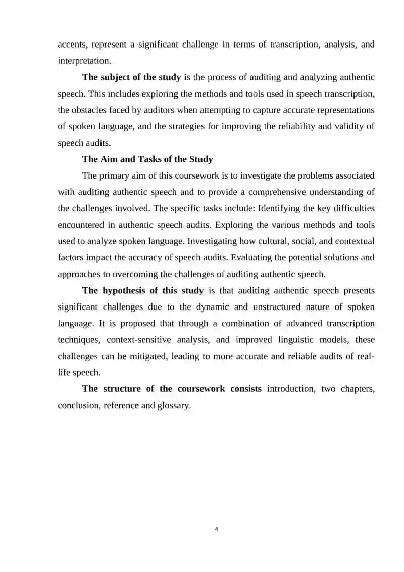 Problems of auditing in authentic speech 4